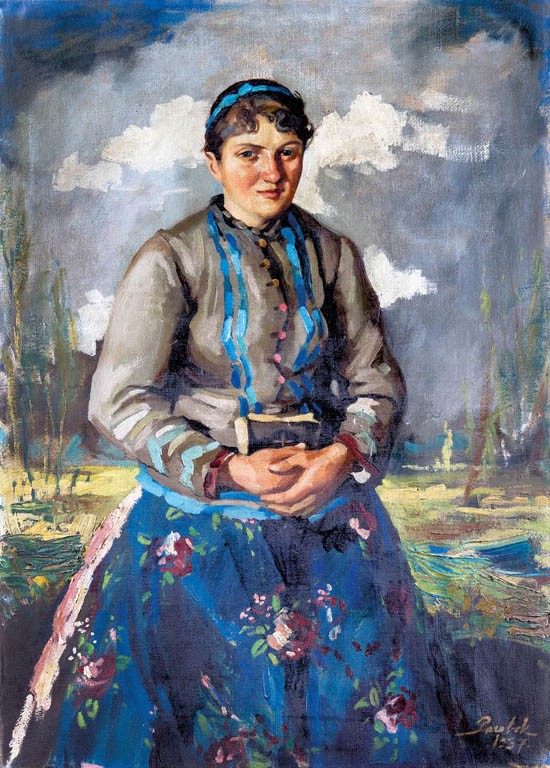 Parobek Alajos (1896 - 1947): Lány népviseletben, 1937
